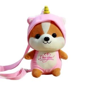 Cute Corgi Pink Unicorn Plush